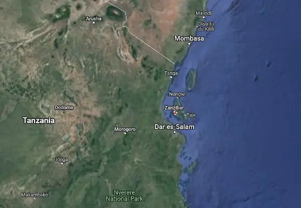 mapa zanzibar